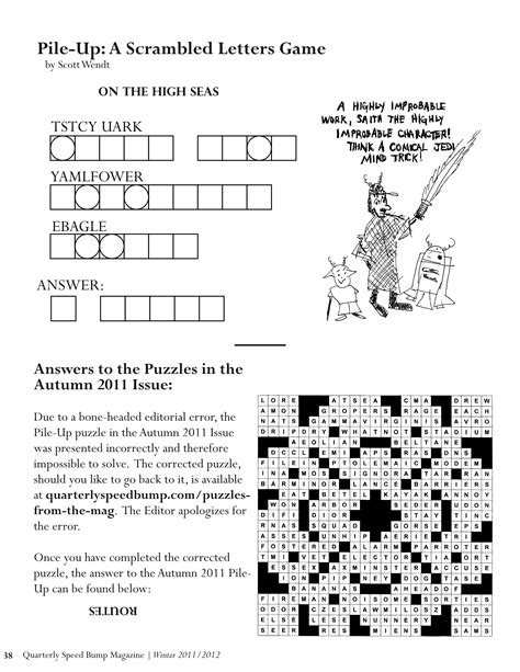 Puzzles From The Mag Quarterly Speed Bump Magazine