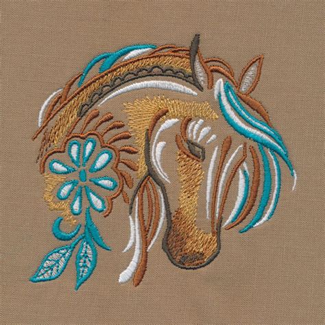 Western Beauty Horse 1 Machine Embroidery Sewing Embroidery Designs