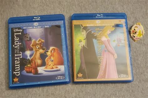 Disneys Lady And The Tramp And Sleeping Beauty Blu Ray Dvd Lot W Rare