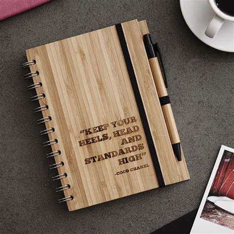 Personalised Quote Wooden Notebook Set For Her By Sophia Victoria Joy