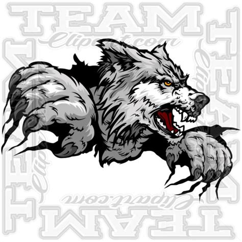 Wolf Tearing Out Image Modifiable Vector Format