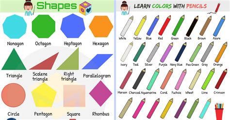 Colours And Shapes Vocabulary An Essential Guide For Learners • 7esl