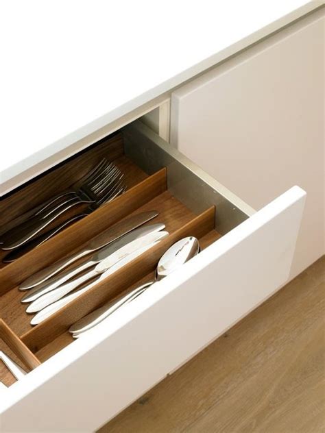 Fitted Kitchen Drawers And Cabinets In White Matt Lacquer Finish With