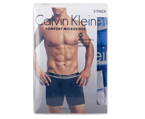 Calvin Klein Mens Microfiber Boxer Brief 3 Pack Bluemulti Nz