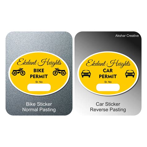 Vehicle Parking Stickers For Society And Apartments Round Shape