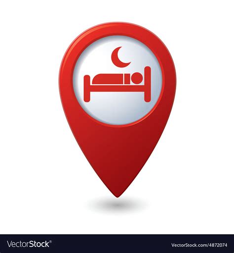 Red Map Pointer With Hotel Icon Royalty Free Vector Image