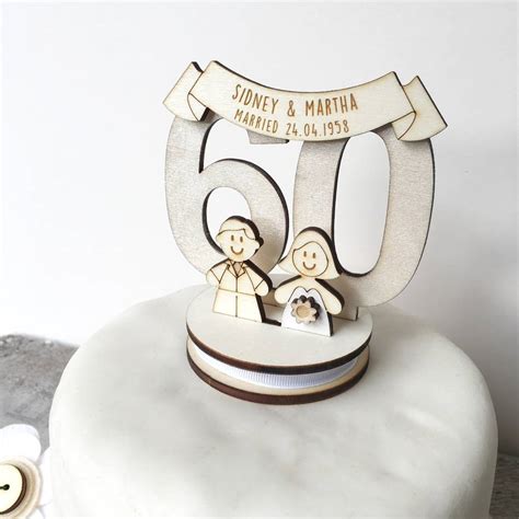 personalised 60th wedding anniversary cake topper by just toppers
