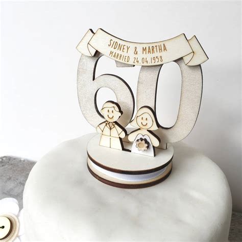 Personalised 60th Wedding Anniversary Cake Topper By just toppers