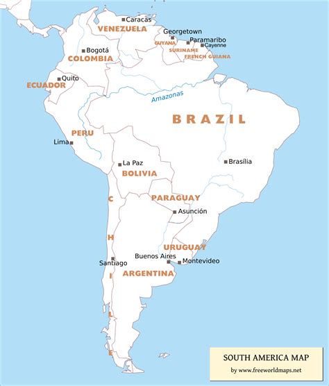 Free Labeled South America Map With Countries Capital Pdf South Hot Sex Picture