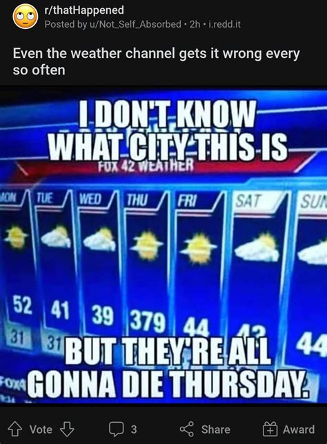 Weather Meme On Rthathappened Rlostredditors
