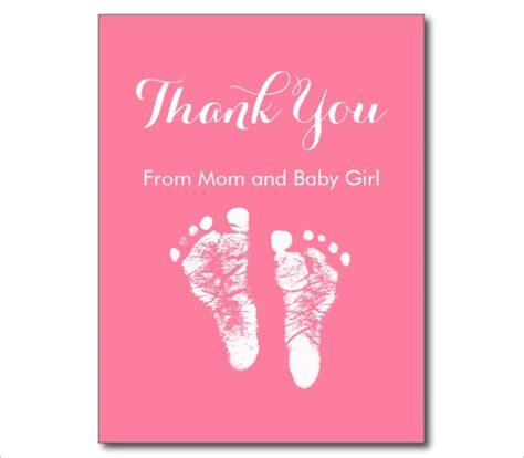 Free Printable Baby Shower Thank You Card Templates