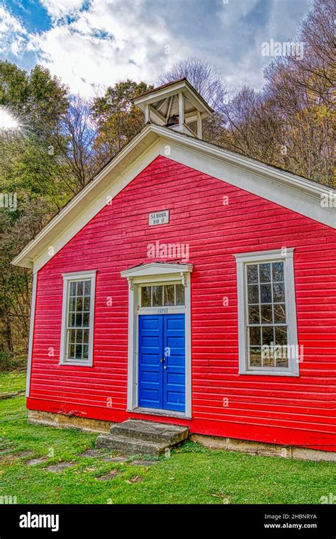 The 1878 One Room Schoolhouse No 8 In Frederickstown Ohio Stock Photo