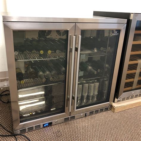 36 Beverage Cooler Fridge With Heating Glass Double Door Sample For Sale Kingsbottle Usa