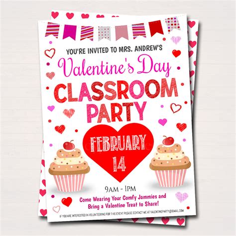 Valentines Day Class Party Invitation Tidylady Printables