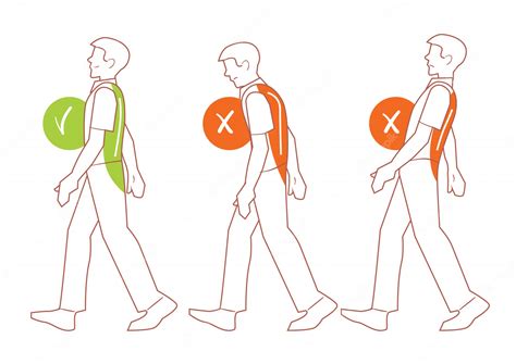 premium vector correct spine posture bad walking position