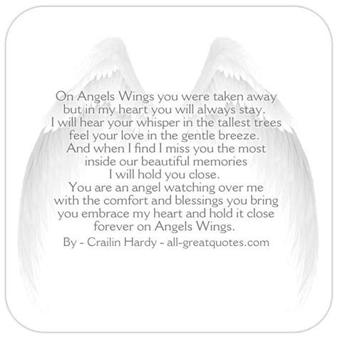 On Angels Wings You Were Taken Away In Loving Memory Cards