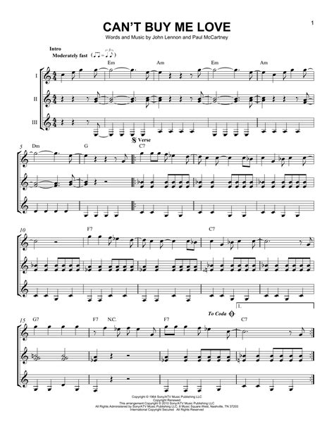 The idea behind it was that all these material possessions are all very well but they won't buy me what i really want. Can't Buy Me Love by The Beatles - Guitar Ensemble ...