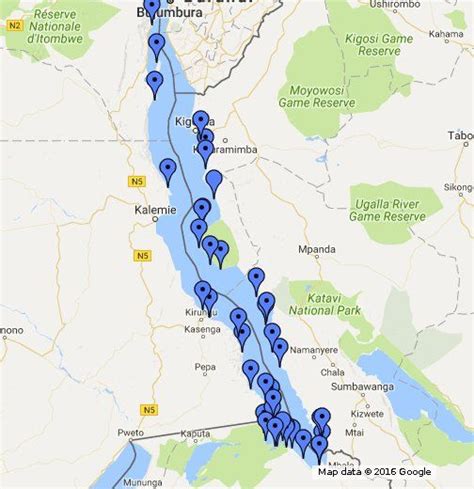Lake tanganyika from mapcarta, the free map. Interactive Lake Tanganyika Tropheus Collection Point Map | Lake tanganyika, Map, Lake