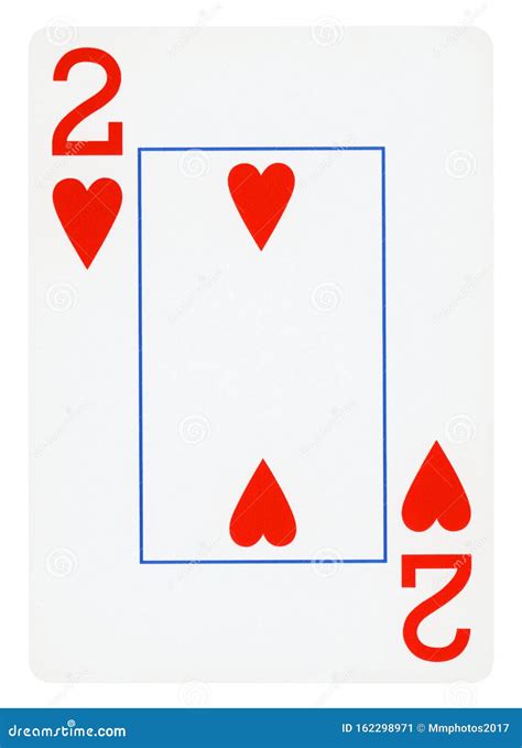 Two Of Hearts Playing Card Isolated On White Stock Image Image Of