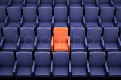 A Movie Theater Seats One Special Seat Stock Photo