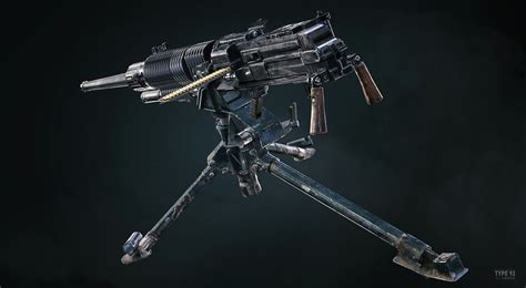 Artstation Type 92 Heavy Machine Gun Game Ready Game Assets