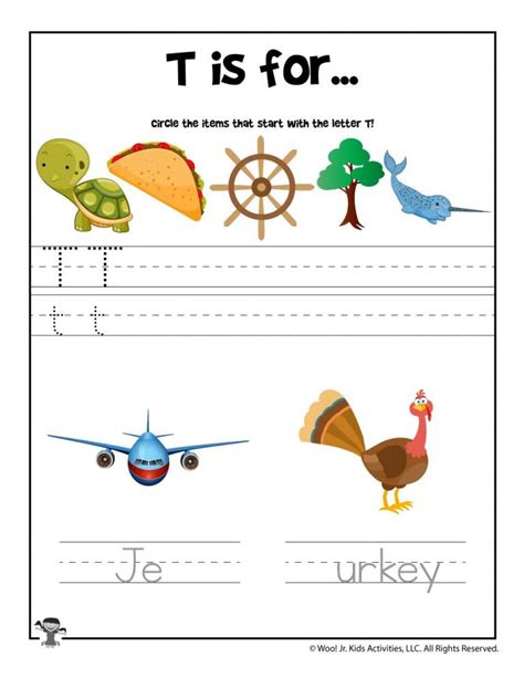 Letter T Worksheets And Crafts Woo Jr Kids Activities