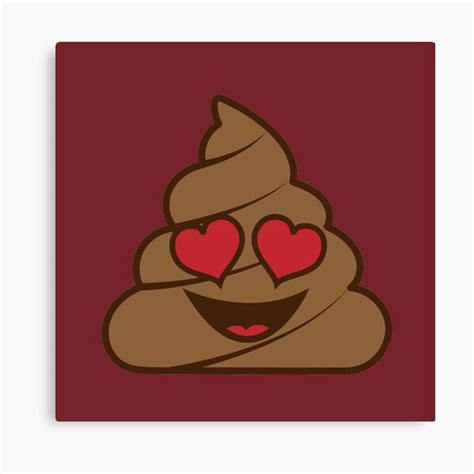 Poop Emoji Heart Eyes Canvas Print For Sale By Jvshop Redbubble
