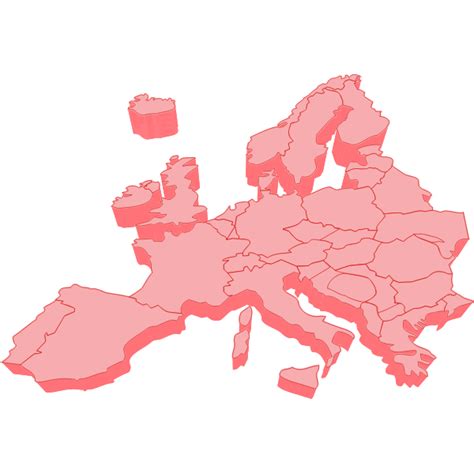 Vector Clip Art Of 3d Map Of Europe Free Svg