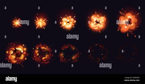 Explosion Cartoon Animation Smoke And Fire Animation Frame By Frame