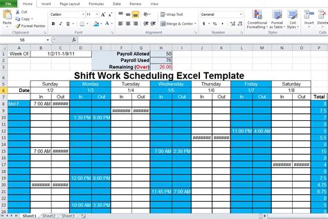 10 Hour Shift Schedule Template Excel