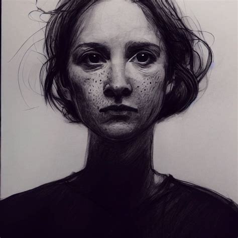 Portrait Black And White Sketch Simple Pencil Midjourney