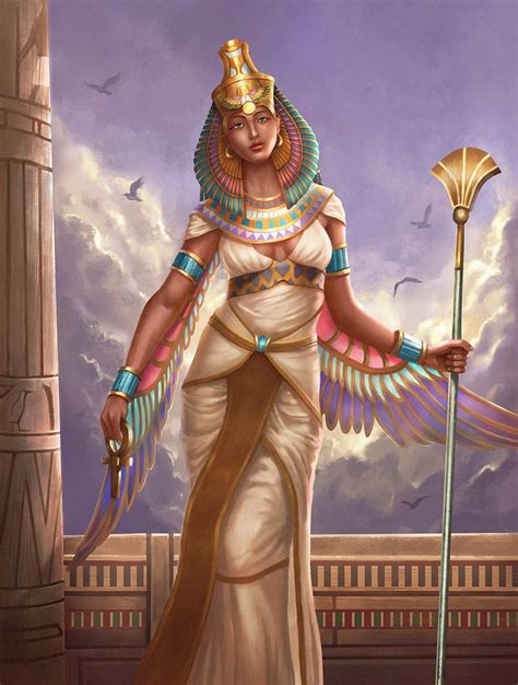 Nephthys By Montjart Egyptian Wall Art Egyptian Goddess Art Isis Goddess Egyptian Queen