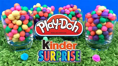Play Doh Surprise Eggs Unboxing 4 Kinder Surprise Eggs For Kids For