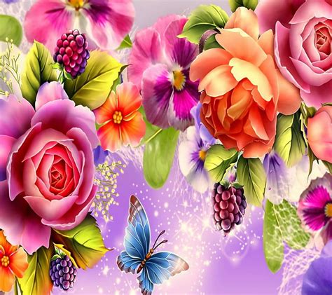 Flower Colorful Butterfly Rose Many Hd Wallpaper Peakpx