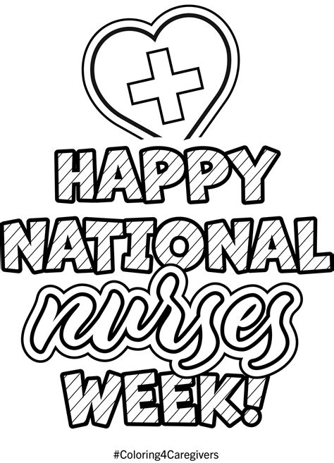 Happy National Nurses Week Coloring Page Free Printable Coloring Pages