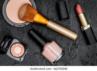 Decorative Cosmetics Nude On Dark Background Stock Photo