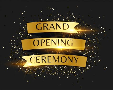Free Vector Grand Opening Ceremony Golden Invitation