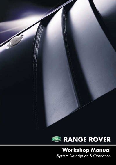 Range Rover Workshop Manual System Description And Operation