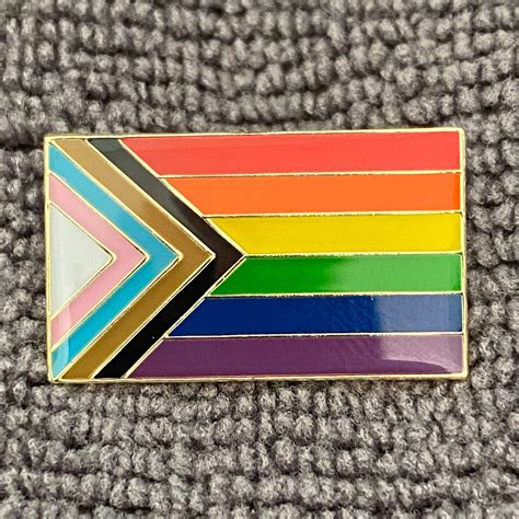 Progress Pride Flag Gay Pride Enamel Pin Badge Etsy