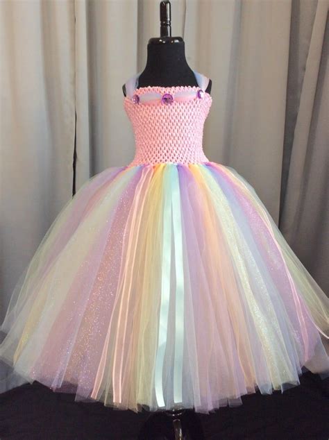 Pastel Rainbow Princess Tutu Dress For Girls Princess Dresses For