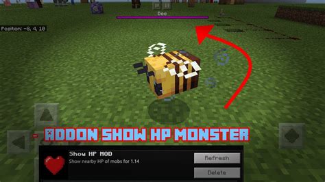 ⛏mcpe Addon Show Hp Monster Youtube