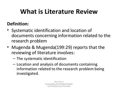 Literature review on definition of research