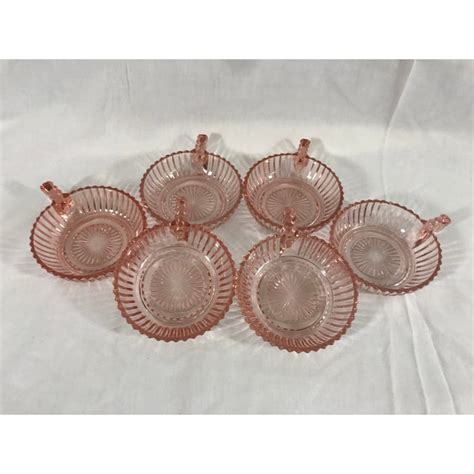 Queen Mary Pink Depression Glass Dessert Bowls Set Of 6 Chairish