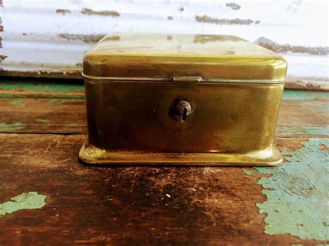 Antique Brass Gold Tone Jewelry Trinket Box By Holliezhobbiez On Etsy Old Boxes Trinket Boxes
