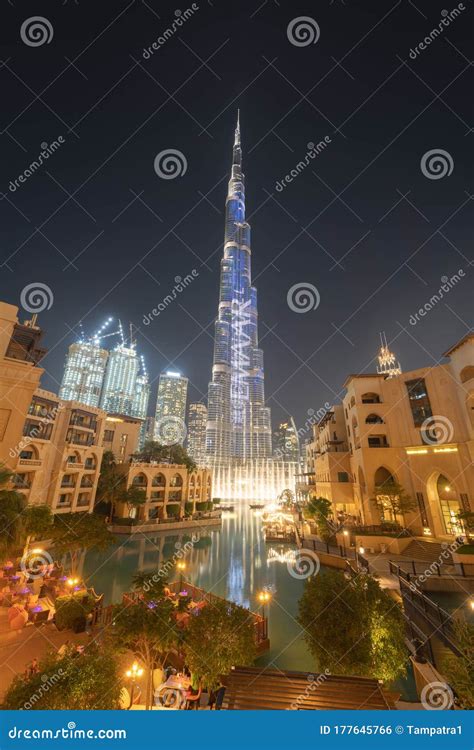 Burj Khalifa In Dubai Downtown Skyline And Fountain United Arab