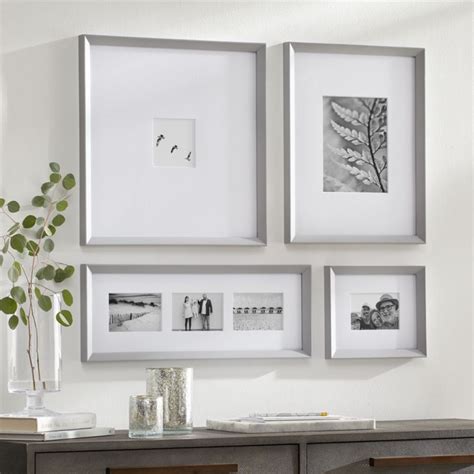 Icon Grey Frame Gallery Set Of 4 Crate And Barrel Frame Photo Frame Gallery Mirrored