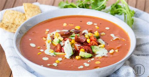 Mexican Tomato Soup With Corn Chips And Yoghurt Drizzle Dinner Twist