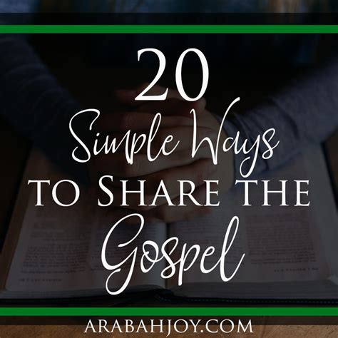 20 Simple Ways To Share The Gospel Personal Ev Project 2