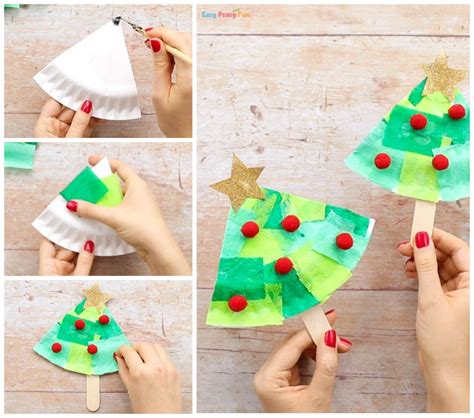 Tissue Paper Christmas Tree Paper Plate Craft Easy Peasy And Fun