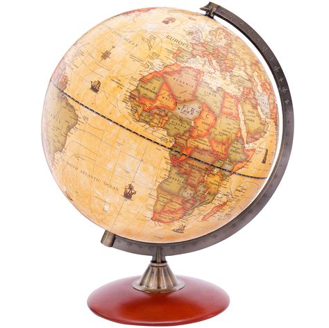 Buy Exerz 30cm Antique Globe With A Wood Base World Globe Rotating